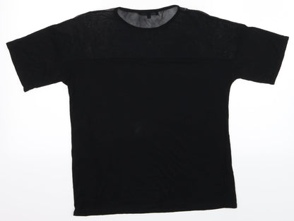 Womens UK Size M Daisy Street Black Basic T-Shirt