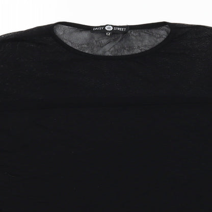 Womens UK Size M Daisy Street Black Basic T-Shirt