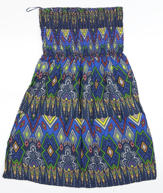 Atmosphere Womens Blue Argyle/Diamond  A-Line Skirt Size 10