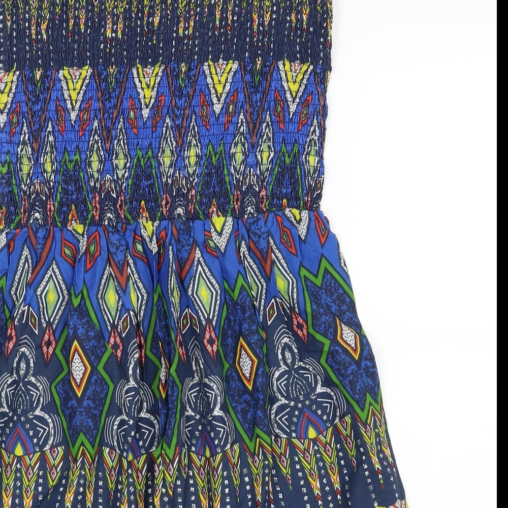 Atmosphere Womens Blue Argyle/Diamond  A-Line Skirt Size 10