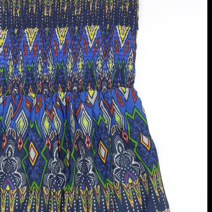 Atmosphere Womens Blue Argyle/Diamond  A-Line Skirt Size 10