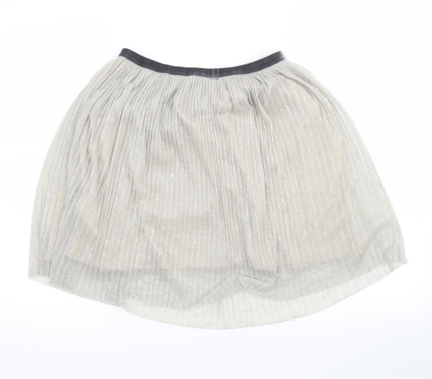 NEXT Girls Silver   Pleated Skirt Size 10 Years