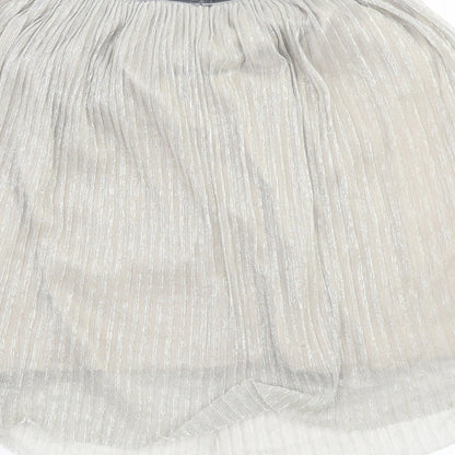 NEXT Girls Silver   Pleated Skirt Size 10 Years