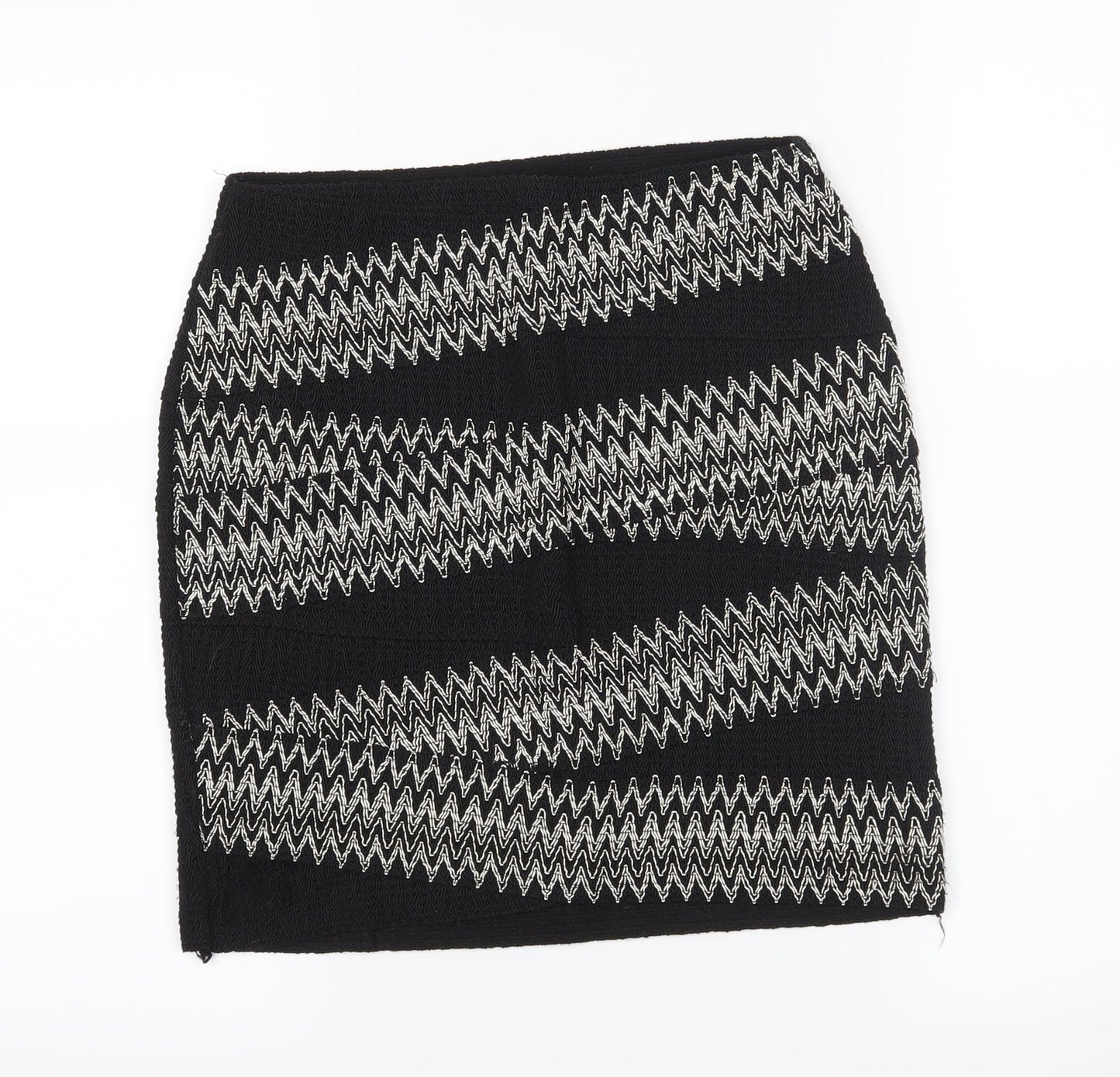 H&M Womens Black Geometric  Straight & Pencil Skirt Size S