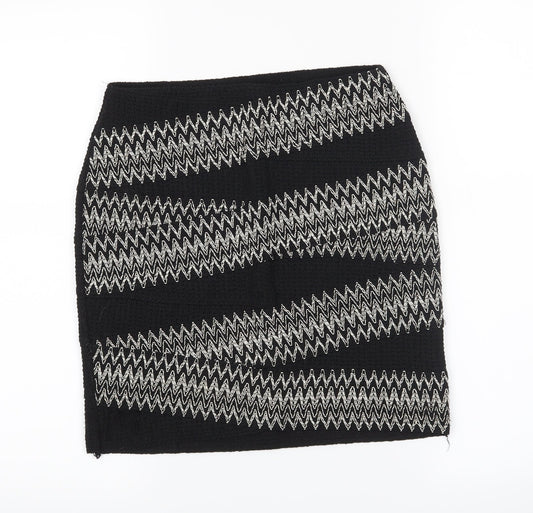 H&M Womens Black Geometric  Straight & Pencil Skirt Size S