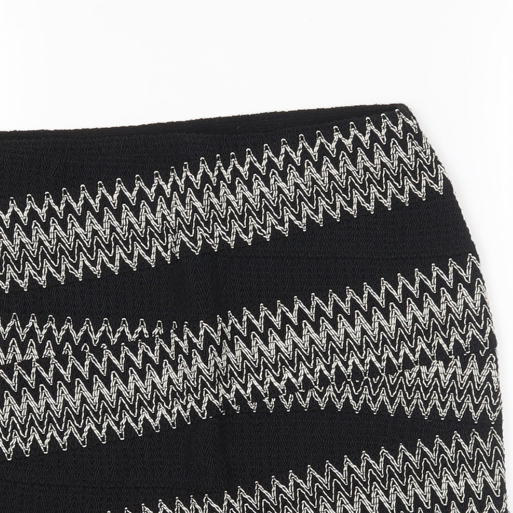 H&M Womens Black Geometric  Straight & Pencil Skirt Size S