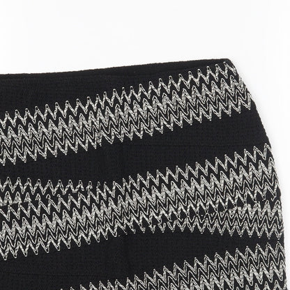 H&M Womens Black Geometric  Straight & Pencil Skirt Size S
