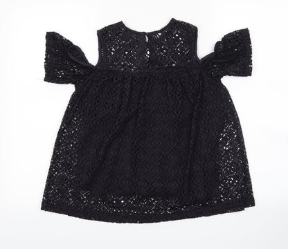 Atmosphere Womens Black Floral  Basic Blouse Size 10