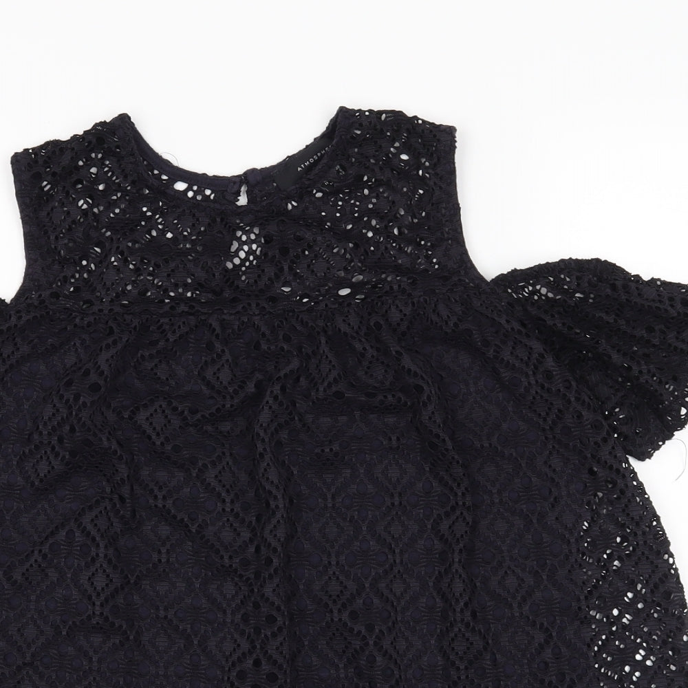 Atmosphere Womens Black Floral  Basic Blouse Size 10