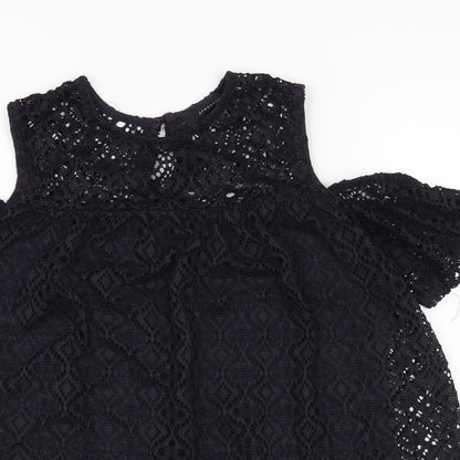 Atmosphere Womens Black Floral  Basic Blouse Size 10