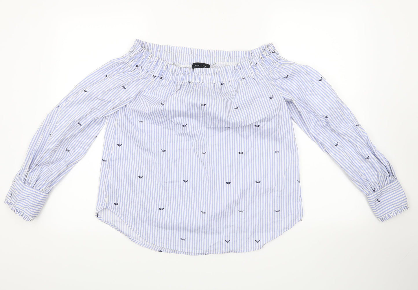 Womens UK Size 8 New Look Blue Basic Blouse