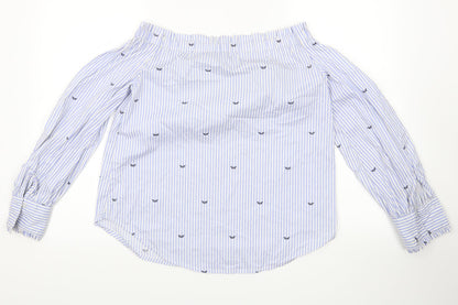 Womens UK Size 8 New Look Blue Basic Blouse