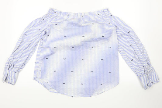Womens UK Size 8 New Look Blue Basic Blouse