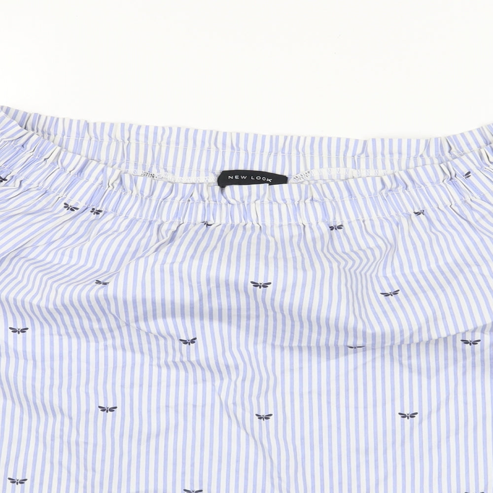Womens UK Size 8 New Look Blue Basic Blouse
