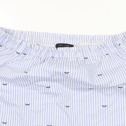 Womens UK Size 8 New Look Blue Basic Blouse