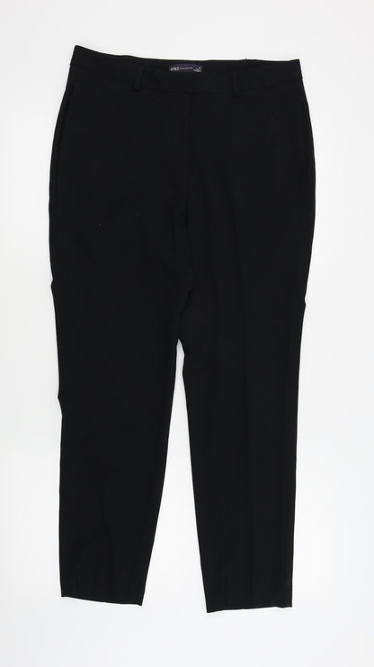 M&S  Womens Black   Trousers  Size 12 L27 in