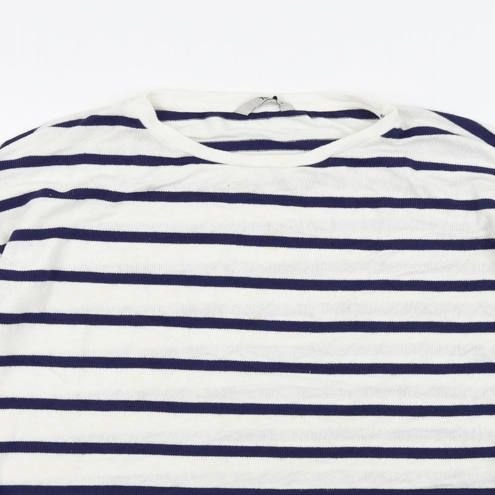 TU Womens Blue Striped  Pullover Jumper Size 10