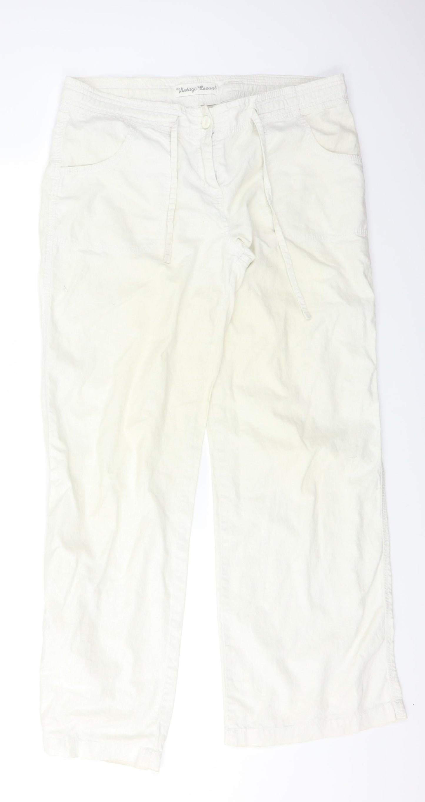 Vintage Casuals Womens Beige   Trousers  Size 14 L31 in