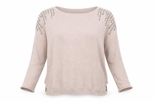 Warehouse Womens Pink   Pullover Jumper Size M  - Studs on sholder