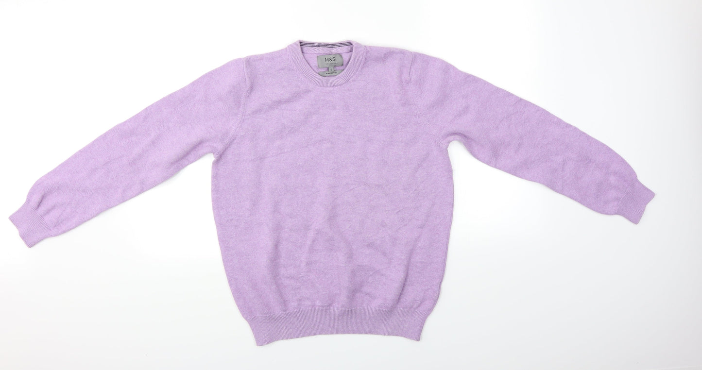 M&S Mens Purple   Pullover Jumper Size S