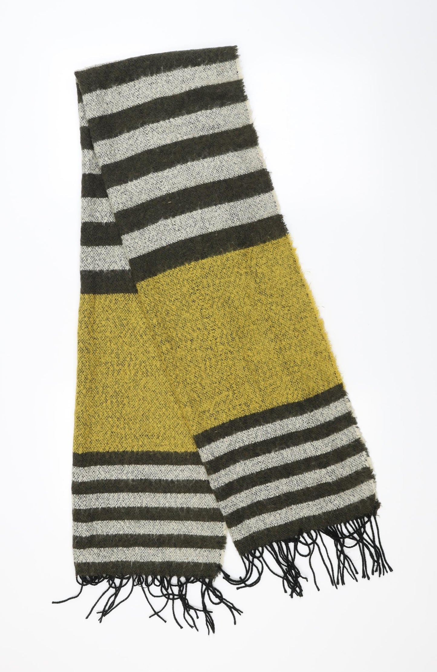 Preworn Unisex Green Striped   Scarf