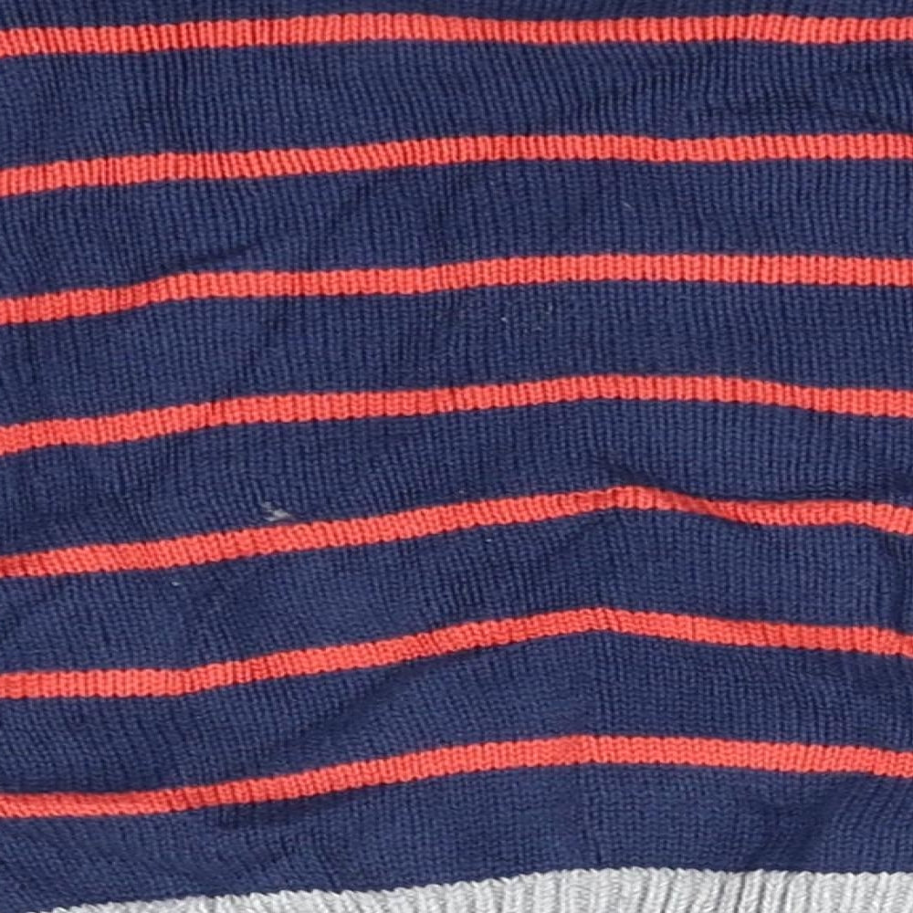 Marks and Spencer  Blue Striped Knit Henley Jumper Size 3-6 Months  - Star
