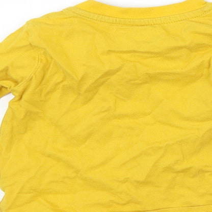 Primark Baby Yellow   Basic T-Shirt Size 6-9 Months  - mummy's superstar