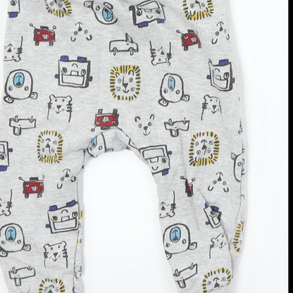 Nutmeg Boys Grey   Jogger Trousers Size 6-9 Months  - animals