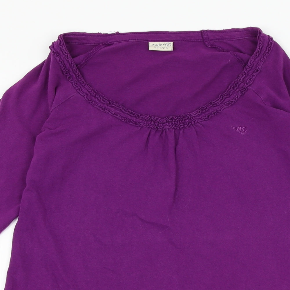 Womens UK Size S Espirit Purple Basic T-Shirt