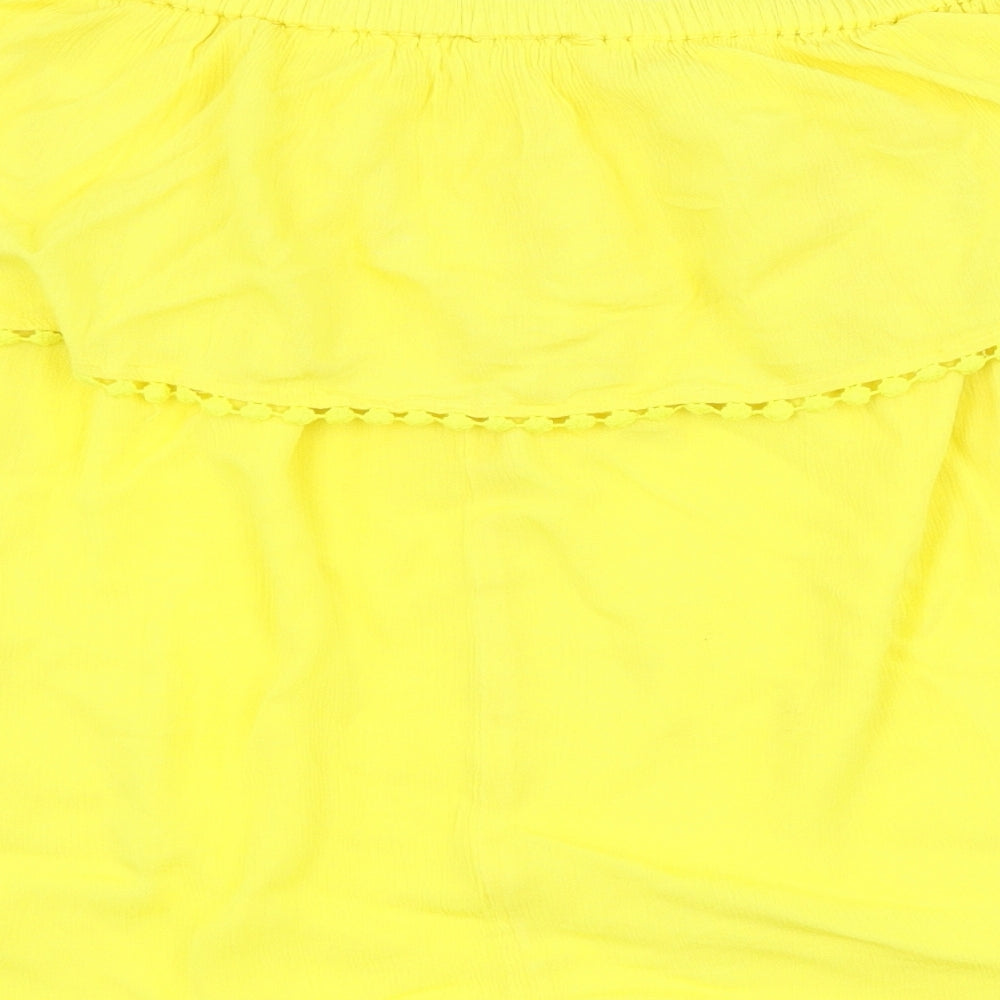 F&F Womens Yellow   Basic T-Shirt Size 8