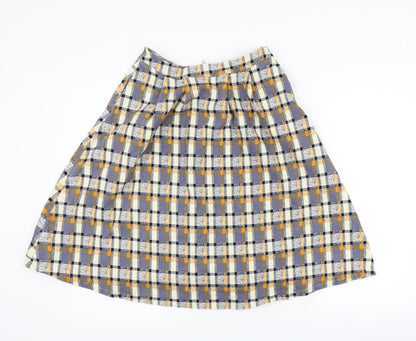 +6 Womens Blue Check  A-Line Skirt Size 28 in