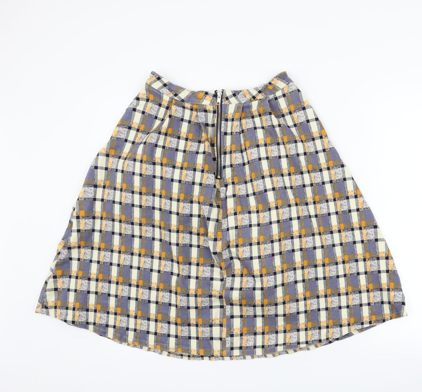 +6 Womens Blue Check  A-Line Skirt Size 28 in