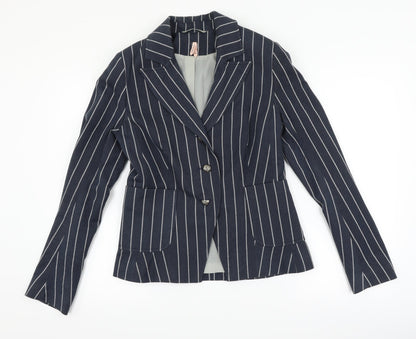 Miso Womens Blue Spotted  Jacket Suit Jacket Size 12