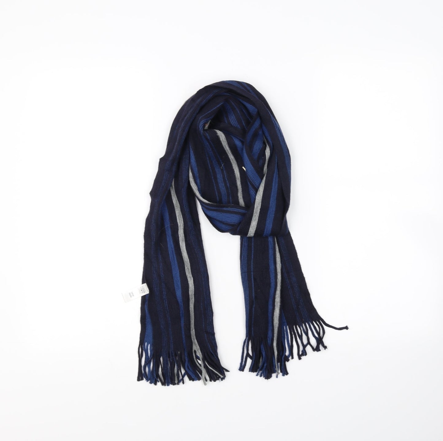 Sand stone Mens Blue Striped  Scarf  One Size