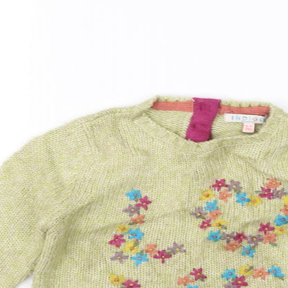 Indigo Girls Green   Pullover Jumper Size 3-4 Years