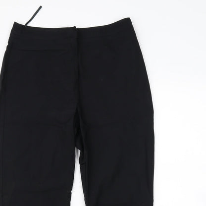 Womens UK Size 12 Preworn Regular Fit Cropped Black Trousers