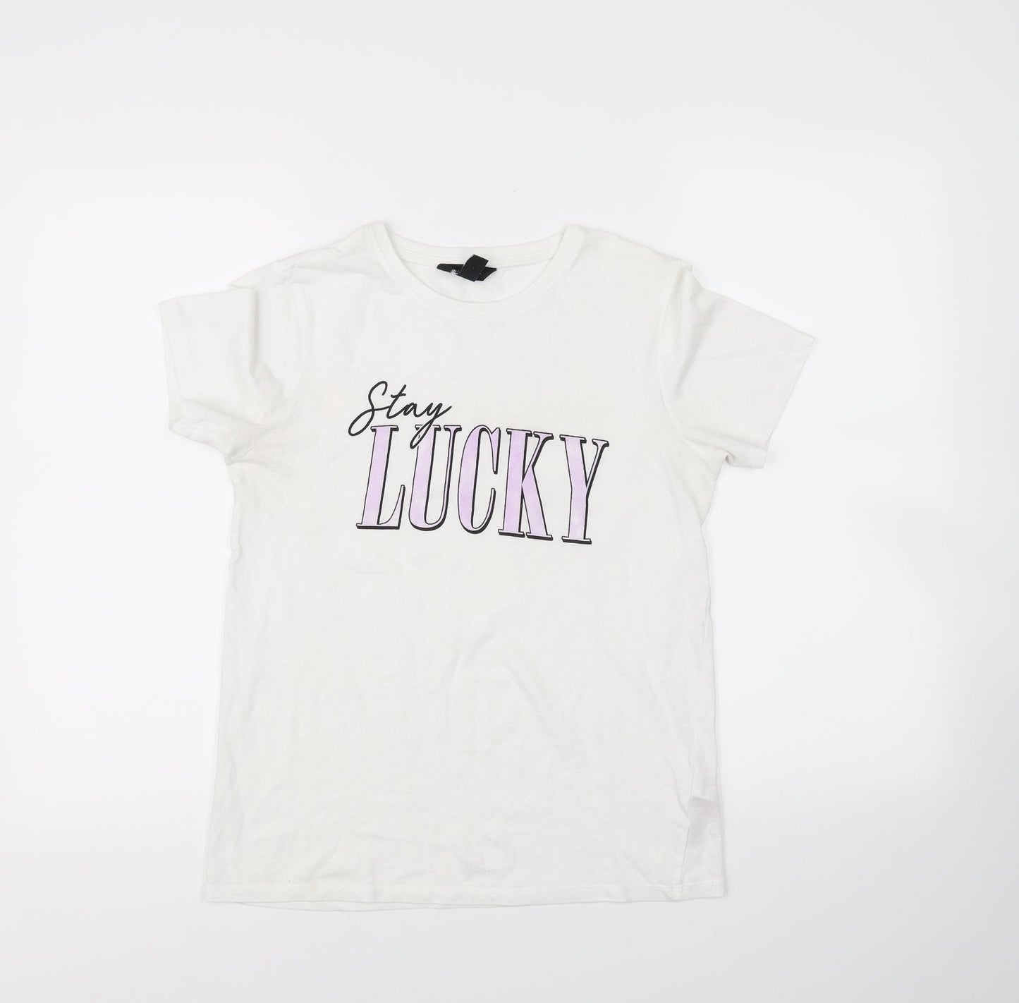 Womens UK Size  New Look White Basic T-Shirt