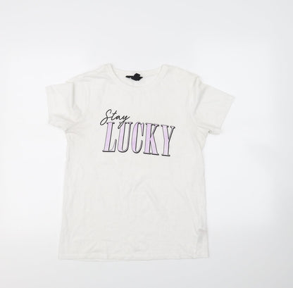 Womens UK Size  New Look White Basic T-Shirt