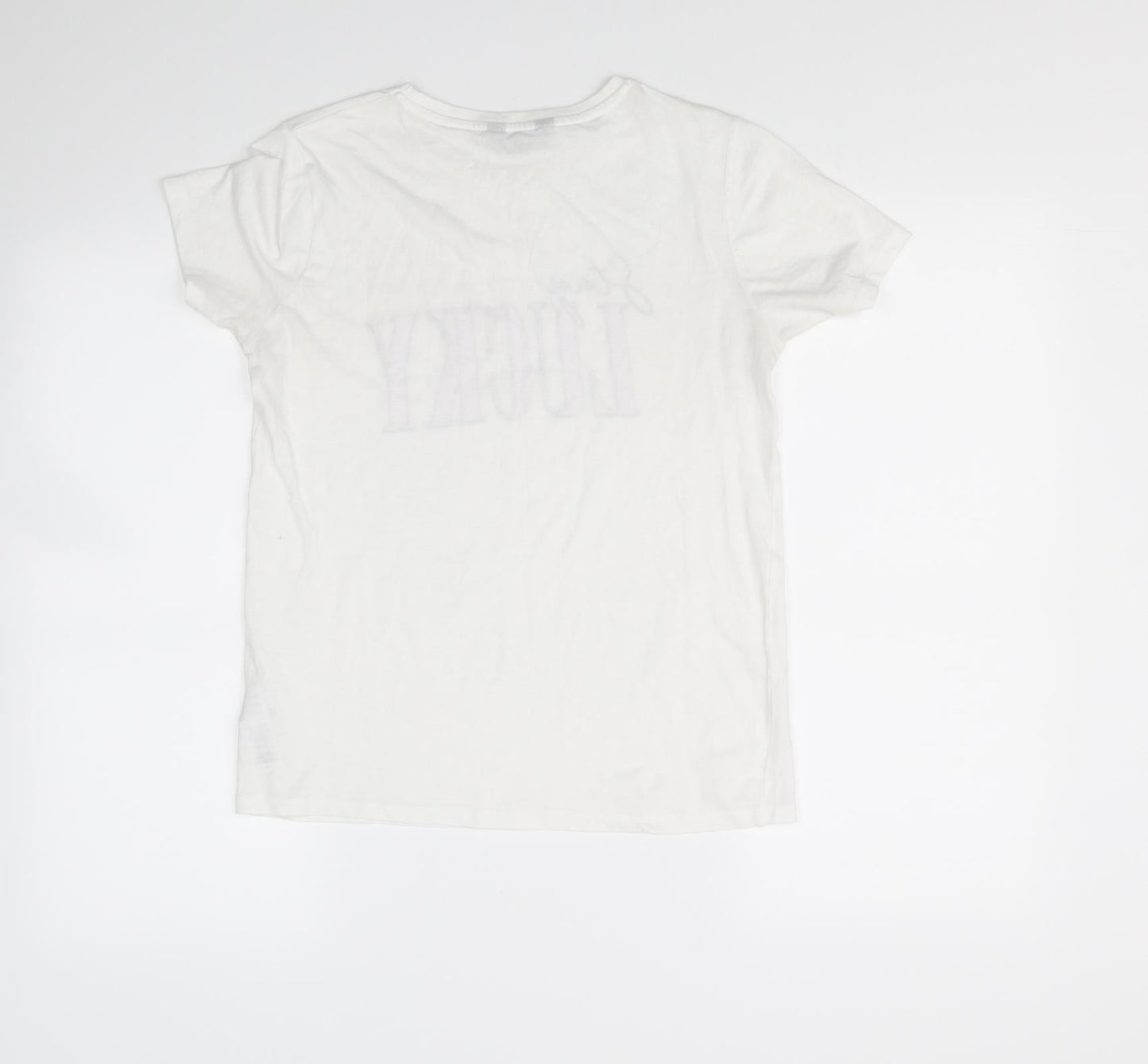 Womens UK Size  New Look White Basic T-Shirt