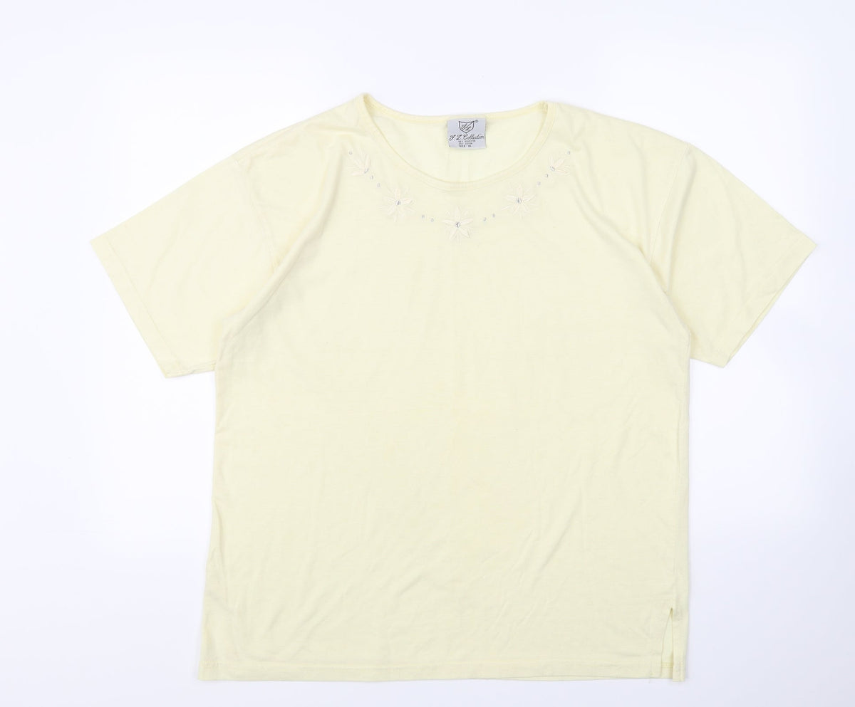 FL COLLECTION  Womens Yellow   Basic T-Shirt Size XL
