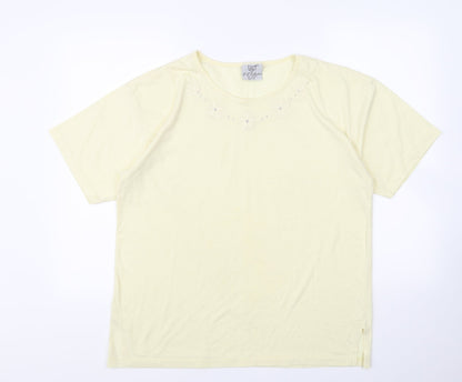 FL COLLECTION  Womens Yellow   Basic T-Shirt Size XL