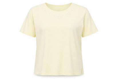 FL COLLECTION  Womens Yellow   Basic T-Shirt Size XL