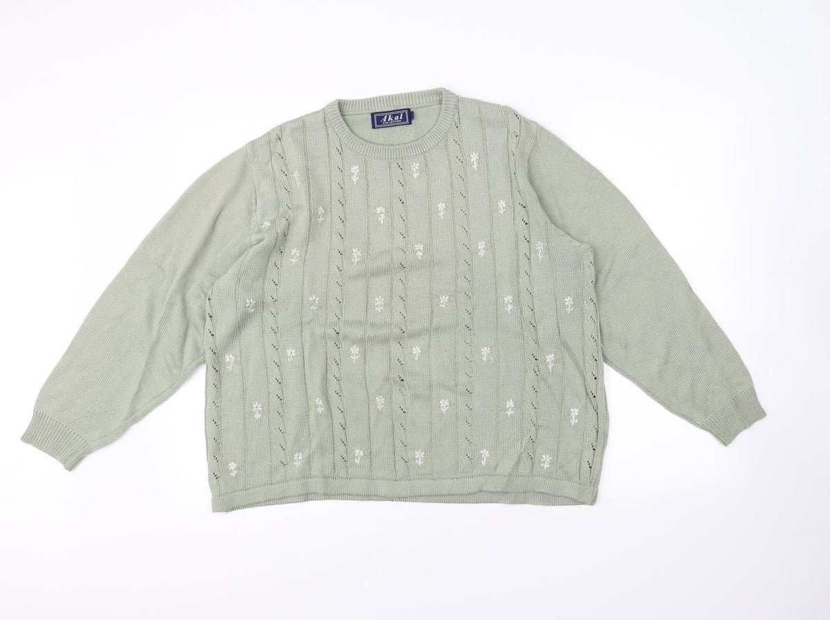 Akal Womens Green   Pullover Jumper Size L