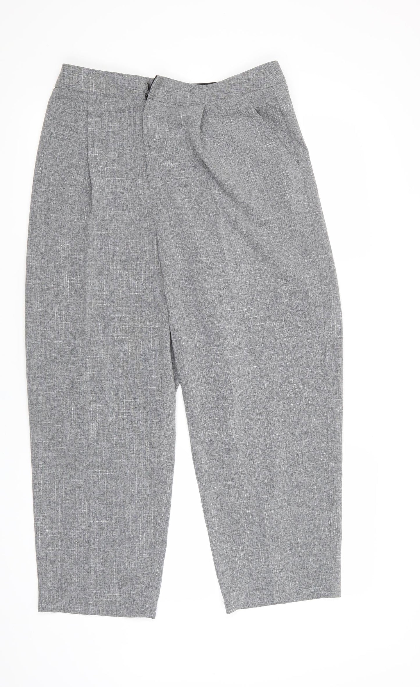 Womens UK Size M Light before Dark Regular Fit Cropped Grey Trousers