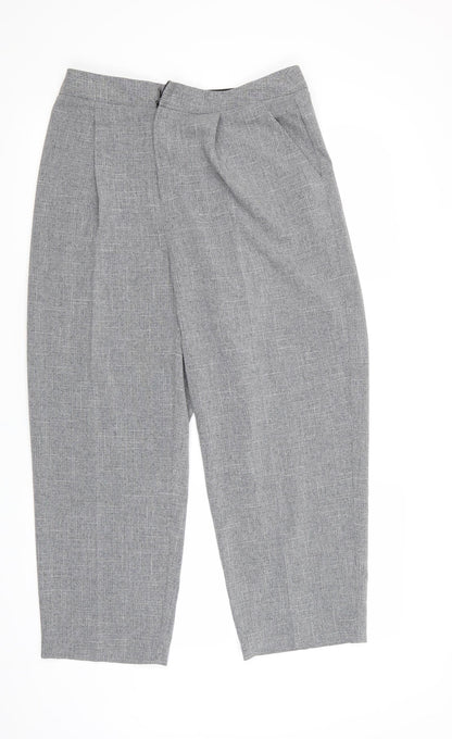 Womens UK Size M Light before Dark Regular Fit Cropped Grey Trousers