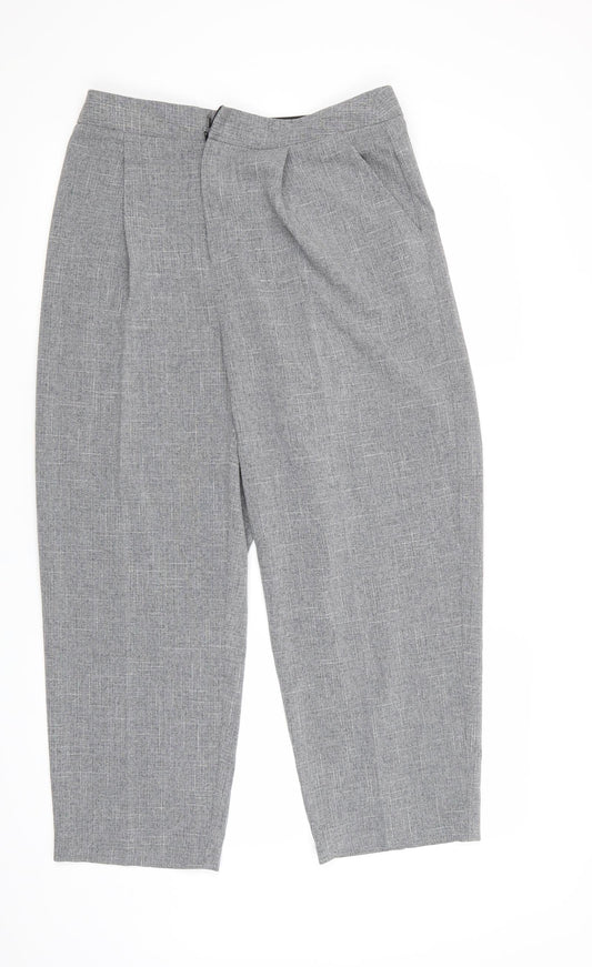 Womens UK Size M Light before Dark Regular Fit Cropped Grey Trousers
