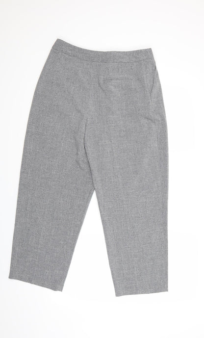 Womens UK Size M Light before Dark Regular Fit Cropped Grey Trousers