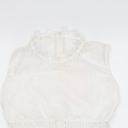Mc Lorene Womens White   Tunic Blouse Size M