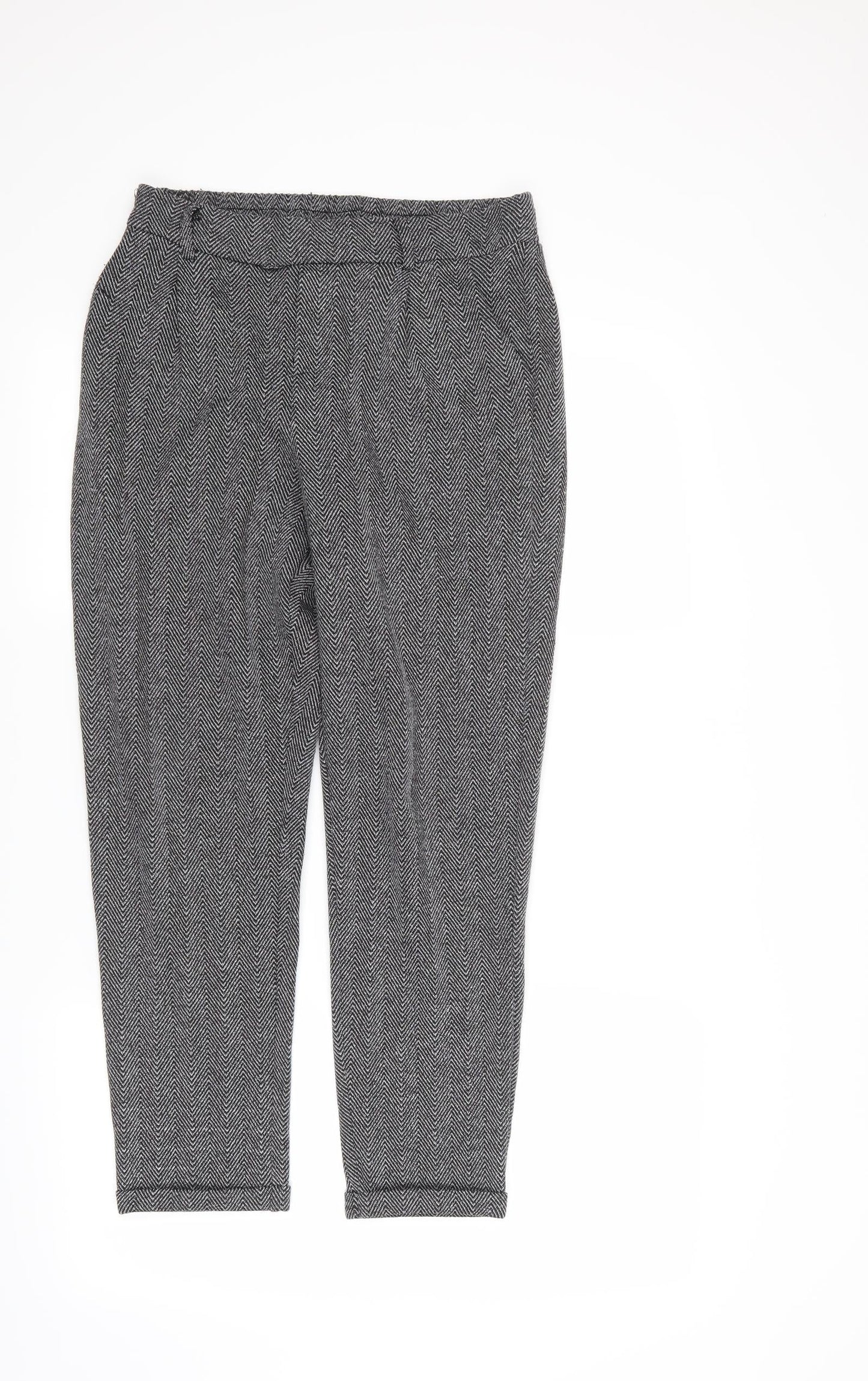 Ambiance Womens Grey Geometric  Trousers  Size S L25 in