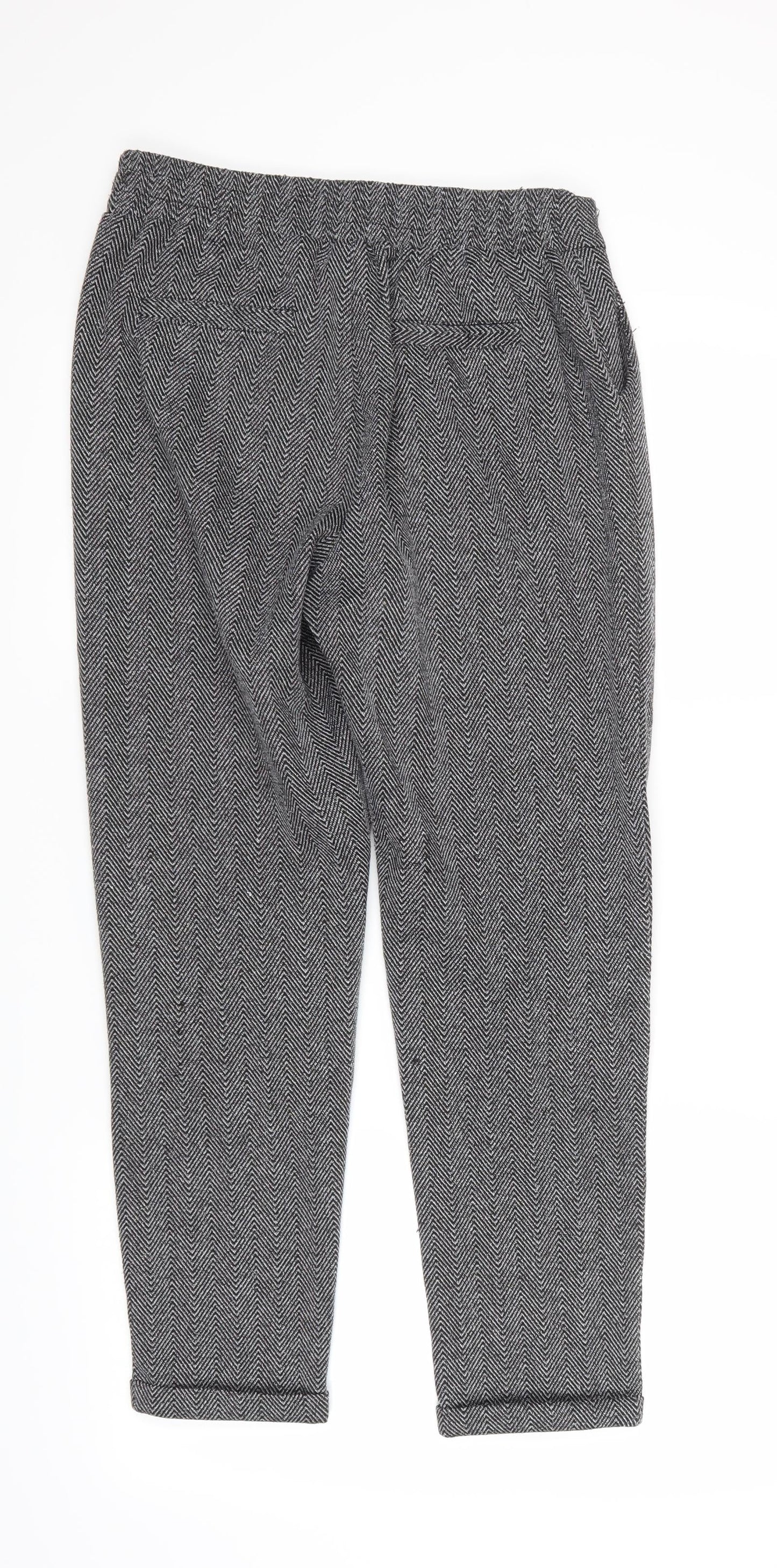 Ambiance Womens Grey Geometric  Trousers  Size S L25 in